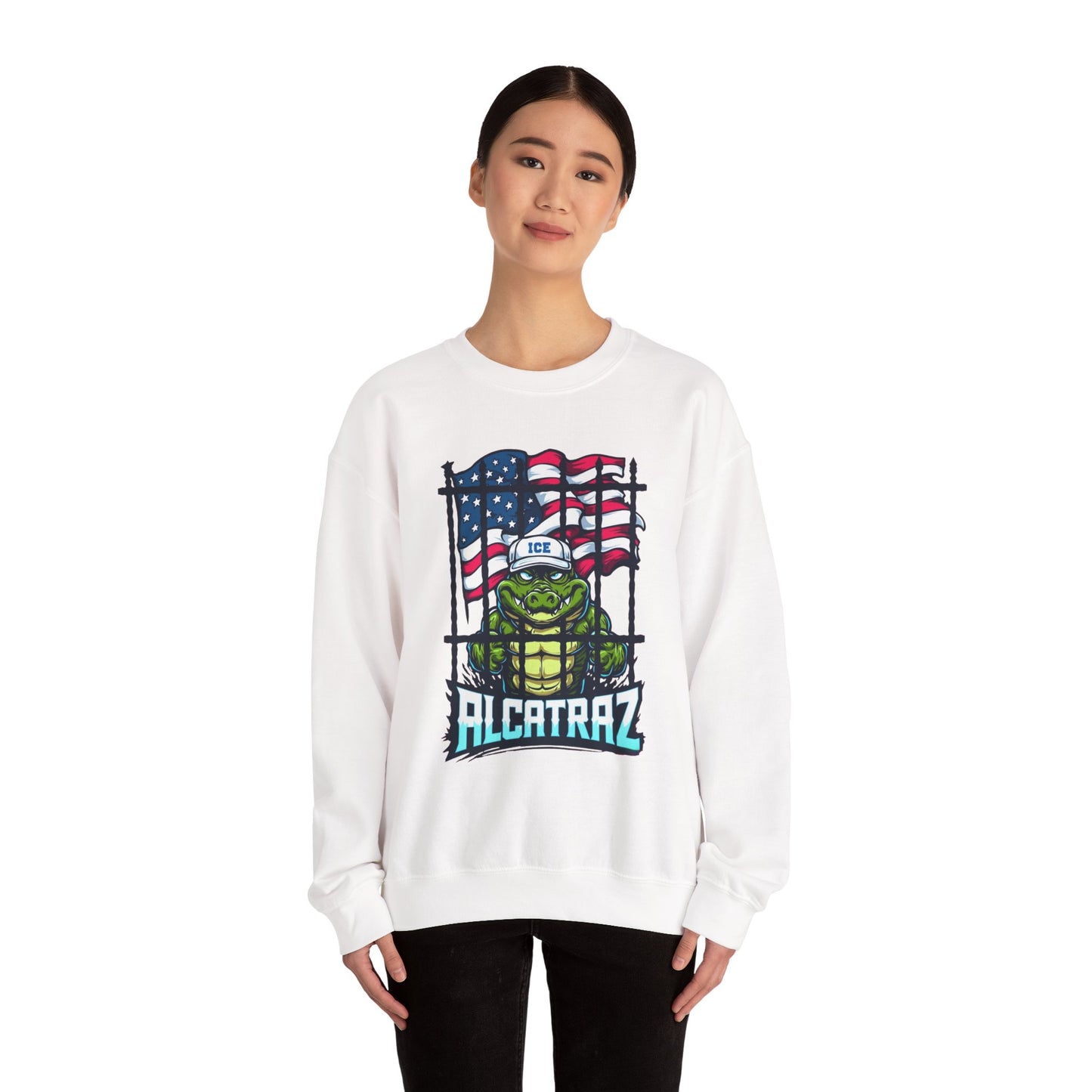 Fun Alcatraz Sweatshirt, Unisex Casual Wear, Gift for Friends, Comfortable Layering, Perfect for Holidays