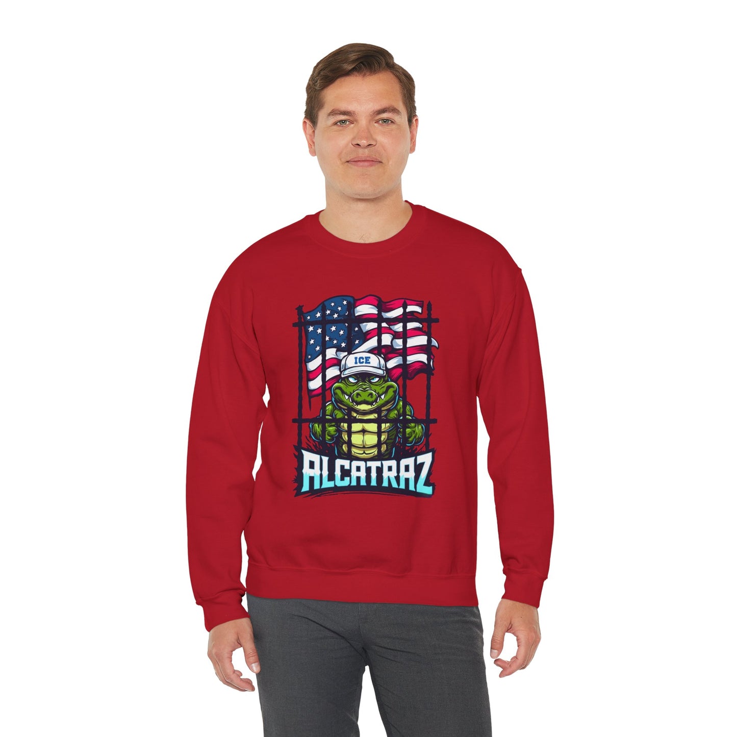 Fun Alcatraz Sweatshirt, Unisex Casual Wear, Gift for Friends, Comfortable Layering, Perfect for Holidays