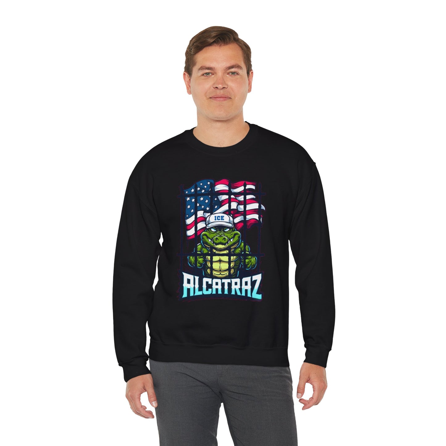 Fun Alcatraz Sweatshirt, Unisex Casual Wear, Gift for Friends, Comfortable Layering, Perfect for Holidays