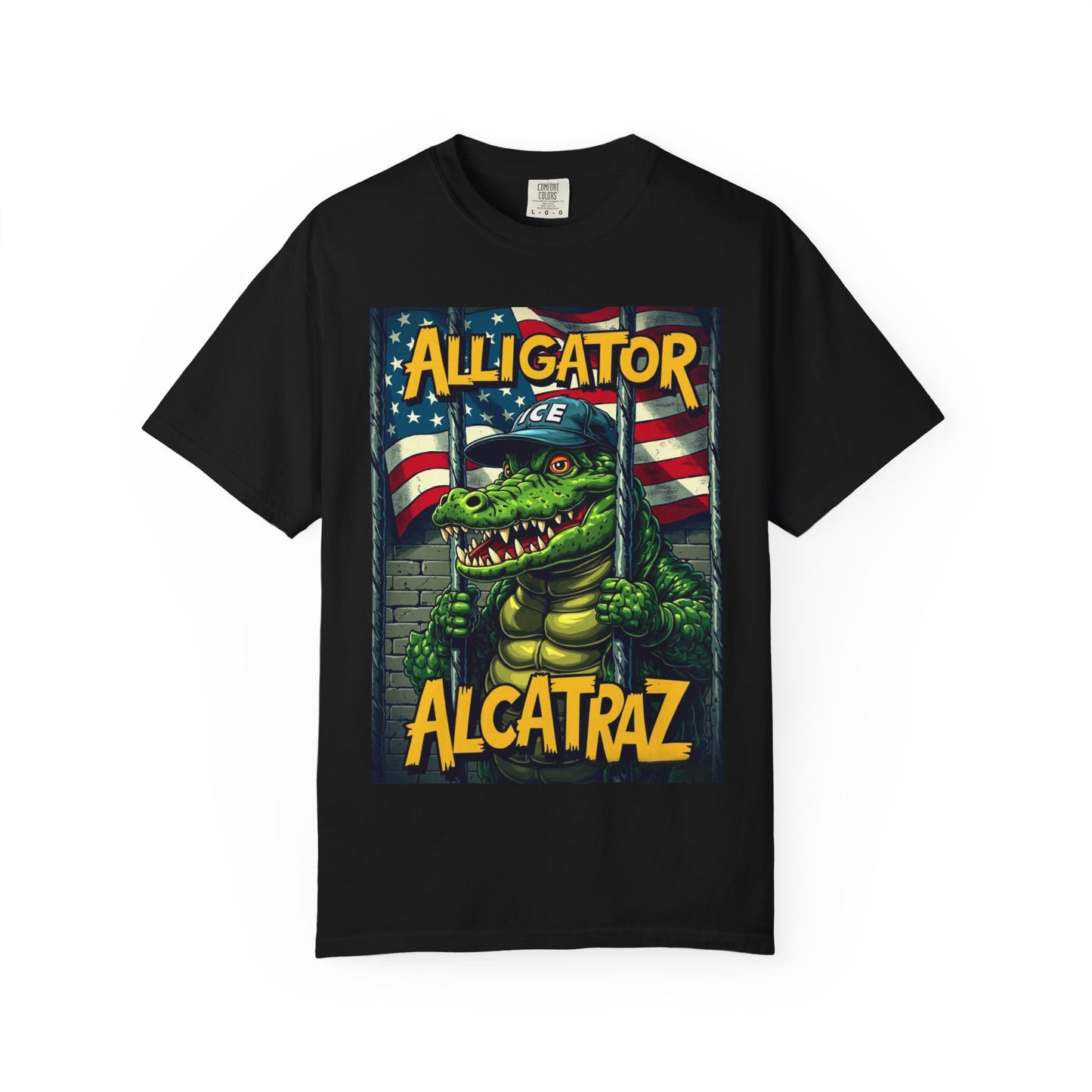 Alligator Alcatraz Black T-shirt | Fun Unisex Tee, Unique Gift, Casual Wear,