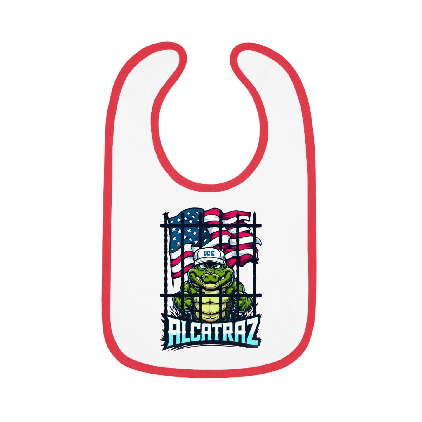 Baby Bib with Fun Alcatraz Design | Cute Baby Gift, First Birthday, Baby Shower, Toddler Accessories, Bibs for Boys and Girls