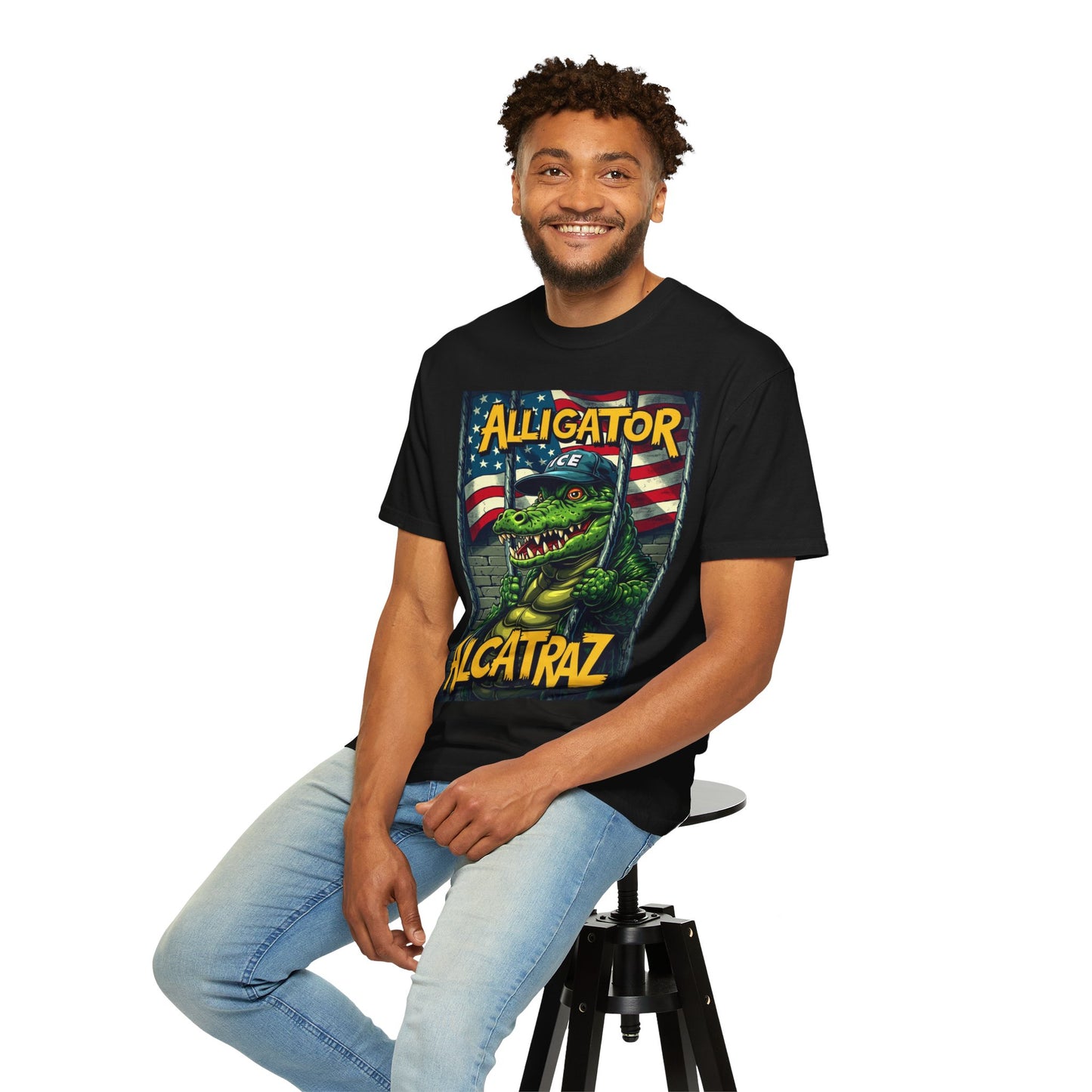 Alligator Alcatraz Black T-shirt | Fun Unisex Tee, Unique Gift, Casual Wear,