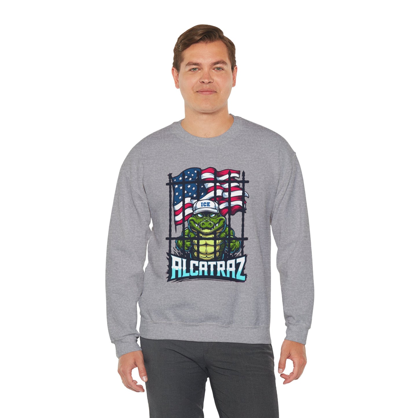 Fun Alcatraz Sweatshirt, Unisex Casual Wear, Gift for Friends, Comfortable Layering, Perfect for Holidays