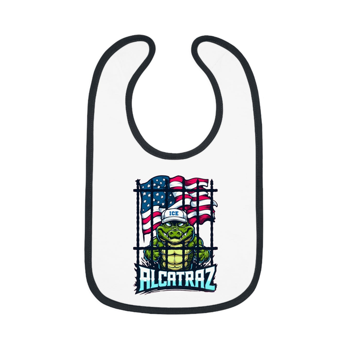 Baby Bib with Fun Alcatraz Design | Cute Baby Gift, First Birthday, Baby Shower, Toddler Accessories, Bibs for Boys and Girls