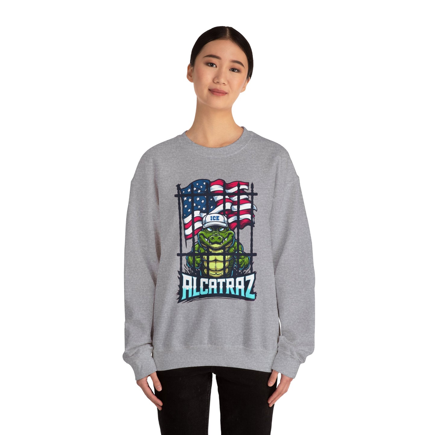 Fun Alcatraz Sweatshirt, Unisex Casual Wear, Gift for Friends, Comfortable Layering, Perfect for Holidays