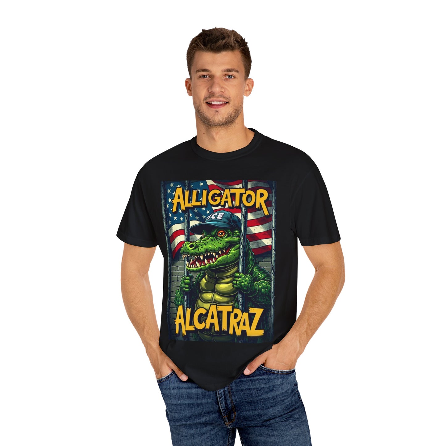 Alligator Alcatraz Black T-shirt | Fun Unisex Tee, Unique Gift, Casual Wear,